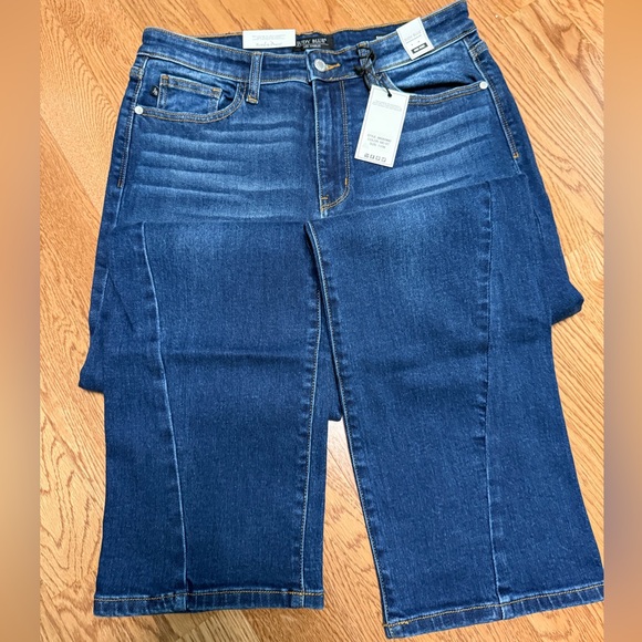 Judy Blue Denim - *NWT* Judy Blue Aubrey Mid Rise Side Sean Detail Straight Jeans Size 11/30